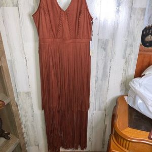 Brown fringed dress 🤎